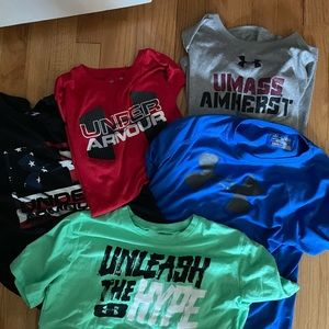 5 Under Armor boys T-shirt’s size youth lg